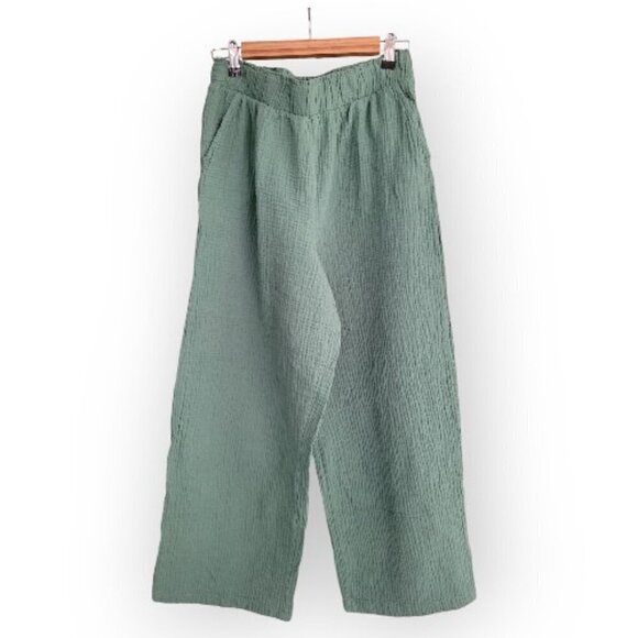 Cuddl Duds fresh green 100% cotton cozy comfy stretch-waist lounge pants size M - Picture 2 of 10